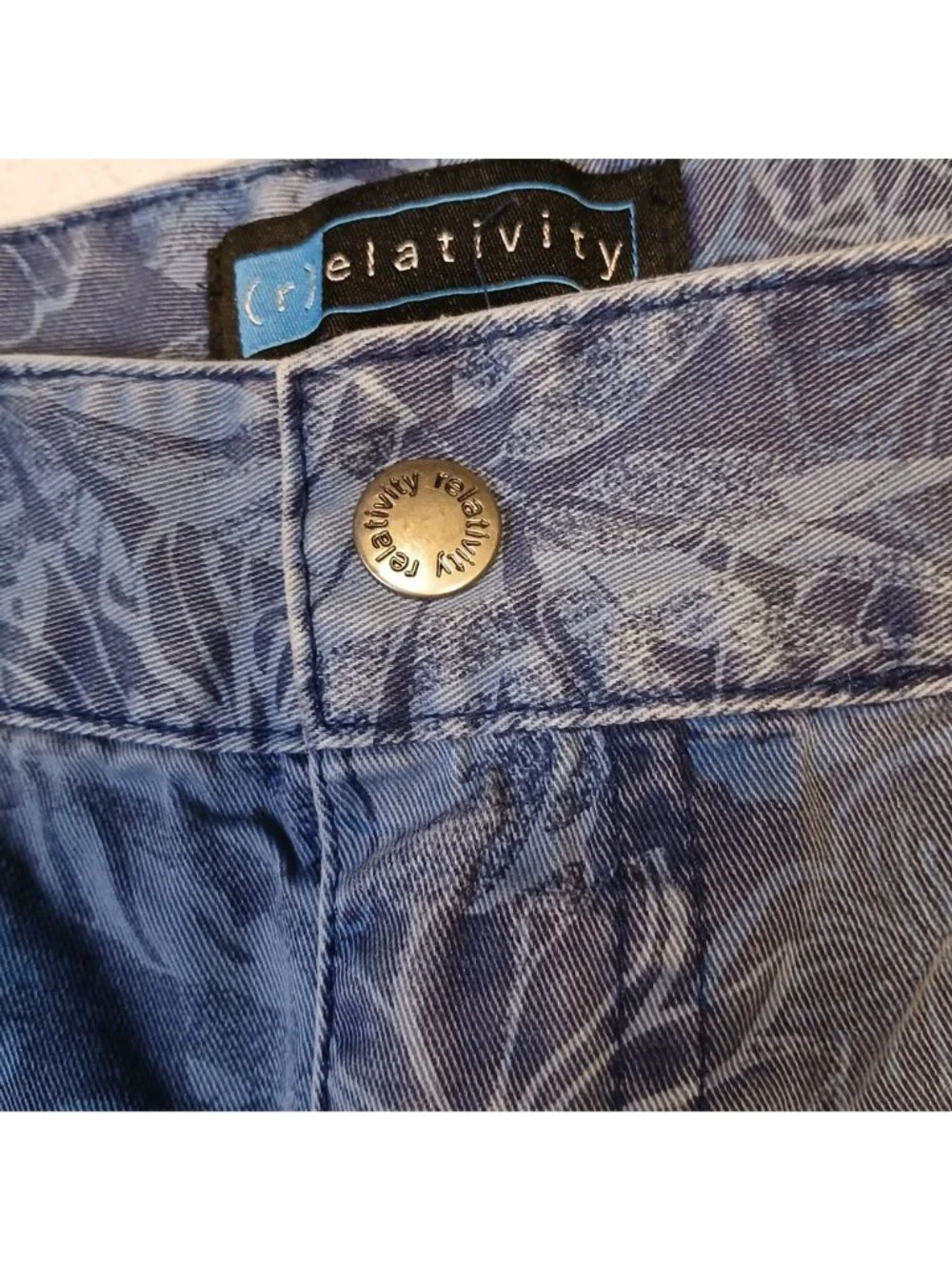 Relativity Bermuda Short Size 12P Blue Floral-Print 100% Cotton Casual Summer
